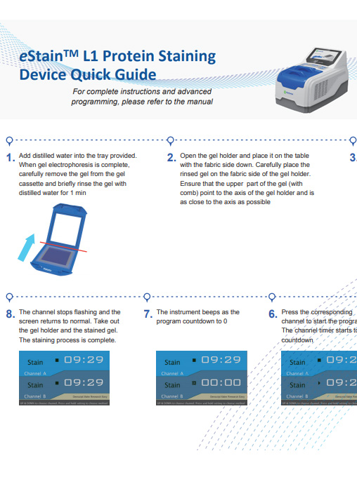 eStain™ L1 Protein Staining Device Quick Guide